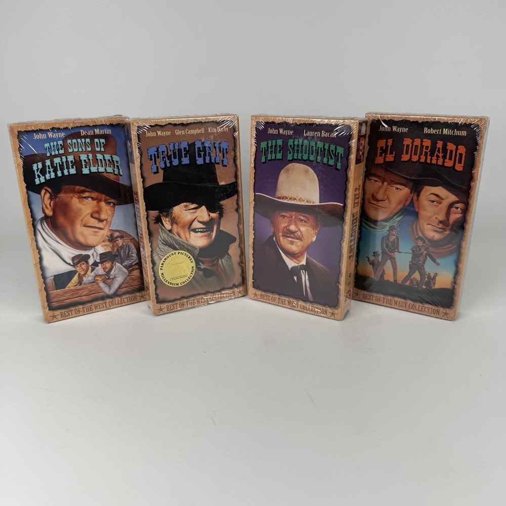 Lot of 4 John Wayne VHS Westerns New Still Sealed‎ Best Of The West Collection
